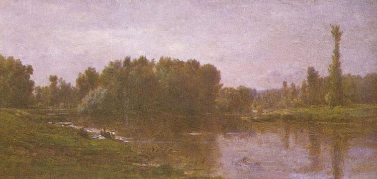 Charles-Francois Daubigny Die Ufer der Oise Sweden oil painting art